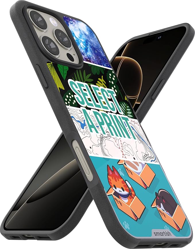 Smartish® iPhone 16 Pro Max Magnetic Case - Gripmunk Compatible with MagSafe [Lightweight + Protective] Slim & Thin Grip Cover with Microfiber Lining for Apple iPhone 16 Pro Max - Custom Prints