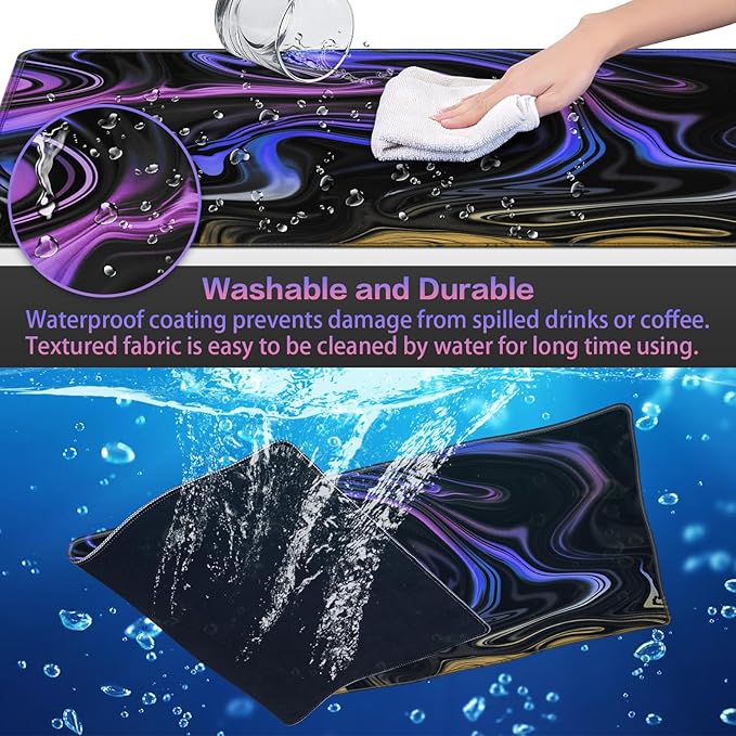 Canjoy Gaming Mouse Pad, Fluid Pattern Mouse Pad 35.4x15.7inch Large Extended Computer Mouse Mat Keyboard Full Desk Mousepad for Gaming, Office, Home