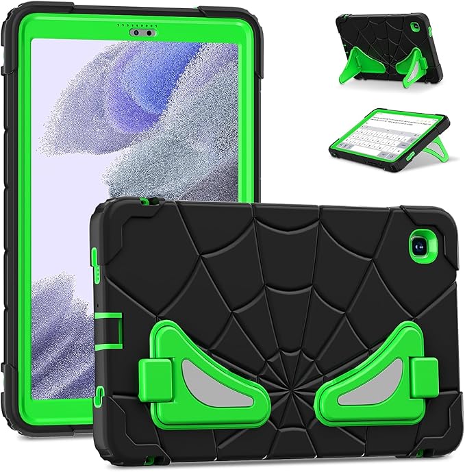 AKABEILA Compatible with Samsung Galaxy Tab A7 Lite 8.7 inch T225/T220(2021) Tablet Case，Lightweight Shockproof Rugged Protective Cover with Kickstand for Kids Children Boys Babies Dark Green