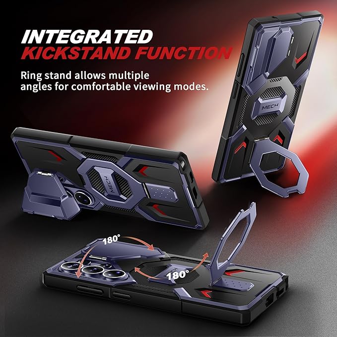 TONGATE for Samsung Galaxy S26 Ultra Case with Magnetic Stand, Compatible with MagSafe [Built-in Camera Cover & Ring Holder][Military-Grade Protection]Anti-Slip Rugged Case for S26 Ultra,Cobalt Violet
