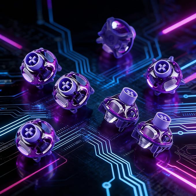 YMDK UFO-Style Hall Effect Magnetic Linear Switch 40gf, Hot Swappable, Deep Clacky Sound, RGB Compatible Keyboard Switch for Custom Mechanical Keyboards