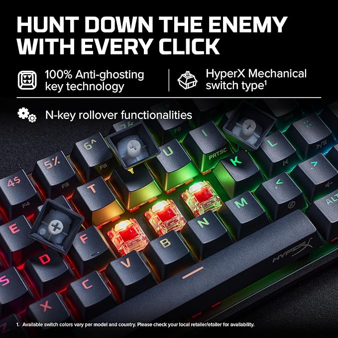HyperX Alloy Origins 65 - Mechanical Gaming Keyboard – Compact 65% Form Factor - Linear Red Switch - Double Shot PBT Keycaps - RGB LED Backlit - NGENUITY Software Compatible,Black