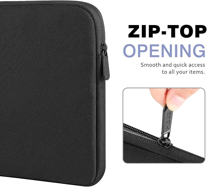 MoKo 9-11 Inch Tablet Sleeve Bag - Carrying Case for iPad Pro M4/Air M2/5/4/3, iPad 10th/9/8/7, Tab S8/S9, Black