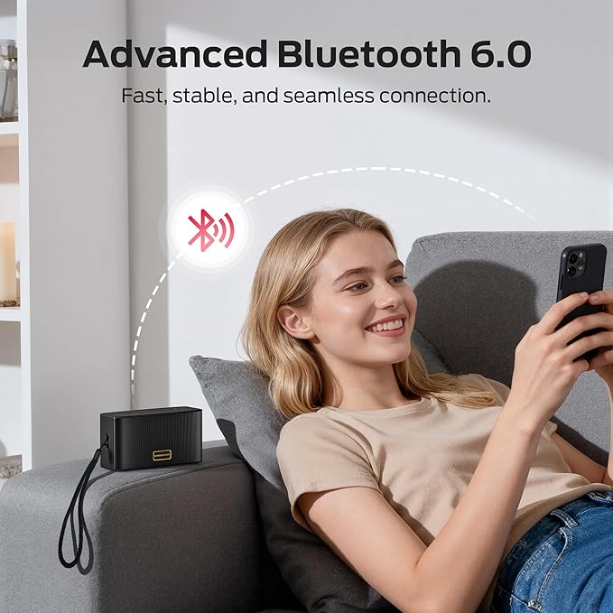 Monster Cubis Bluetooth Speaker, 15W Stereo Sound Portable Speaker, Bluetooth 6.0, 15H Battery Life, TWS Pairing, AUX/TF Card Slot, IPX7 Waterproof Wireless Speaker for Shower, Outdoor, Travel