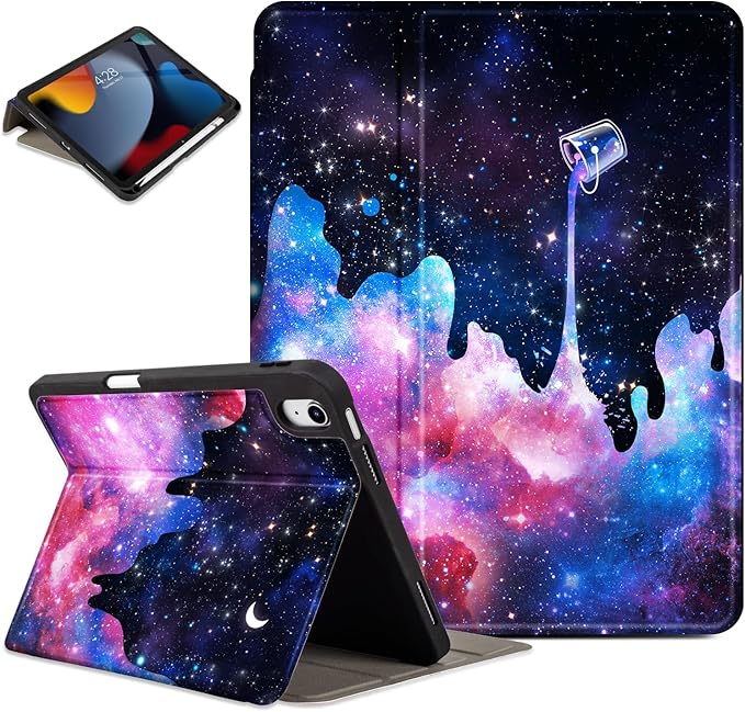 Lokigo Case for iPad (A16) 11th Generation 11 Inch 2025, iPad 10th Generation 10.9 inch 2022, Protective Cover with Hard PC Back Shell Cover, Support Touch ID, Sky
