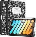 Soke Case for iPad mini 7(A17 Pro) 2024/iPad Mini 6 2021 8.3 inch with Pencil Holder-[Pencil Charging + Auto Wake/Sleep], Soft TPU Back Cover for iPad mini 7th/6th Generation(Book Black)