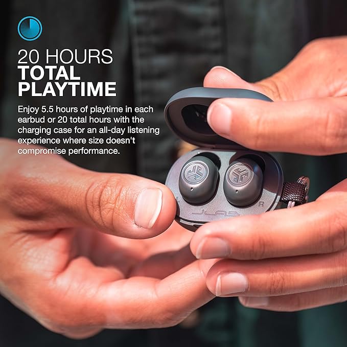 JLab JBuds Mini, True Wireless Earbuds, Bluetooth Multipoint, IP55 Sweat Resistant, Be Aware Audio, Sage