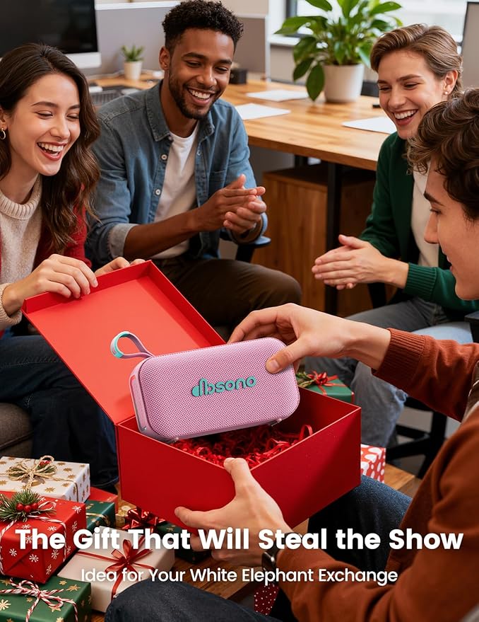 Bluetooth Speaker Stereo 20W Loud Sound: 30H Playtime, IPX5 Water Resistant, Portable Wireless Speakers, Powerful Bass, Lightshow, Birthday Gifts for Men/Adults/Teens, Beach Vacation Essentials, Pink
