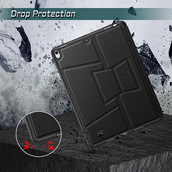 Fintie Magnetic Stand Case for iPad Air 10.5" (3rd Generation) 2019 / iPad Pro 10.5" 2017, Multi-Angle Viewing Rugged Soft TPU Back Cover with Pencil Holder, Auto Wake/Sleep, Black