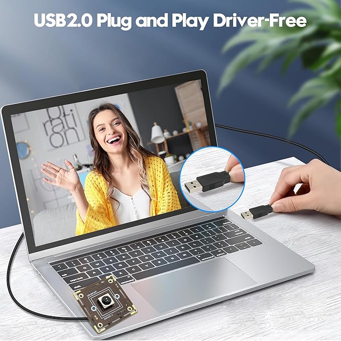 PDAF USB Camera Module 12MP 300ms Fast Autofocus 4K Webcam Module High Speed 3000P 15fps 1080P 60fpswith 65 Degree No Distortion Lens Cam Plug and Play for Raspberry Pi Windows Mac OS