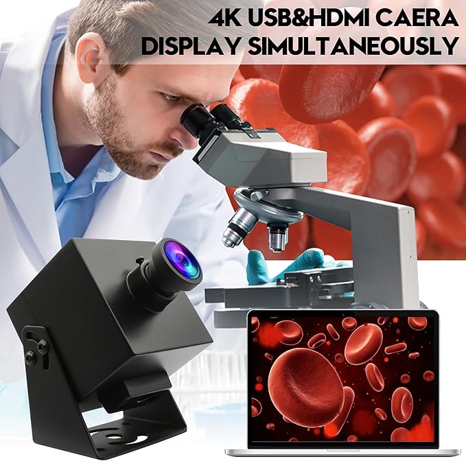 ELP 4K HDMI USB Fisheye Camera for Computer Mini Lightburn Camera for Laser Engraver Type-C HDMI Display Simultaneous USB2.0 Webcam 2X Digital Zoom Camera H.264 8mp USB Security Camera for Jetson Nano