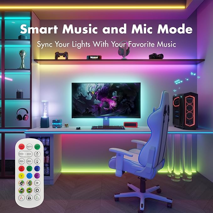 LED Strip Lights 130FT, Smart IC RGB Segmented DIY Color Changing, Rainbow Chasing Effects, WiFi App/Voice Control, Music Sync, Works with Alexa & Google Assistant, LED Lights for Bedroom Decor
