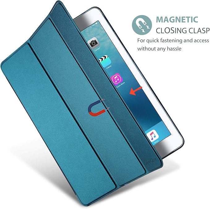 ProCase Smart Case for iPad Pro 9.7 Inch 2016, Ultra Slim Lightweight Stand Smart Case Shell with Translucent Frosted Back Cover for iPad Pro 9.7 Inch (A1673 A1674 A1675) -Teal
