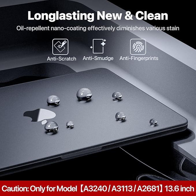 Soonjet Matte Case for MacBook Air 13/13.6-inch (M5/M4/M3/M2, 2022–2026 A3449 A3240 A3113 A2681), Lightweight | Scratch & Fingerprint Resistant | Closes Seamlessly | Ideal for Work, Travel & Study