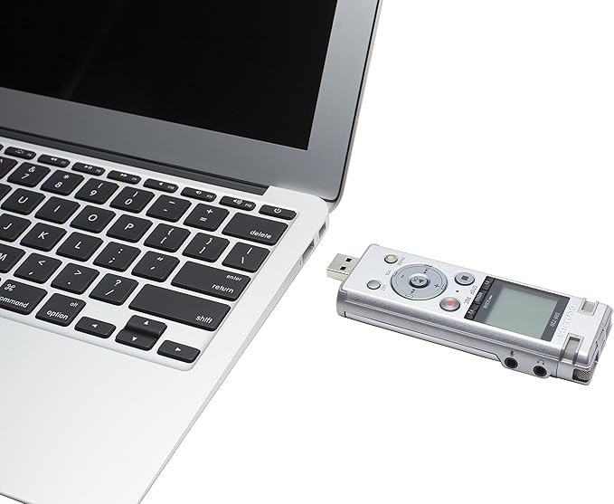 OM SYSTEM Olympus Voice Recorder DM-720 with 4GB, Micro SD Slot, USB Charging, Direction PC Connection, Transcription Mode, Silver