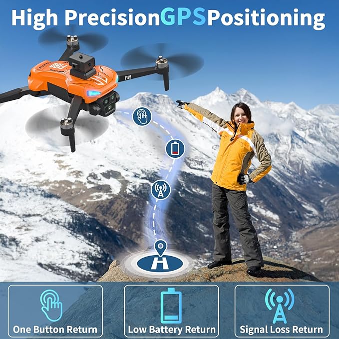 GPS Drone with 4K Camera for Adults, 4.5" Remote Control Screen, Auto Return, Auto Obstacle Avoidance, 22 Min Flight, Foldable FPV RC Quadcopter with Follow Me, Waypoint Fly, Gift for Beginners