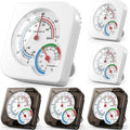 Kathfly 6 Pcs Indoor Thermometer and Humidity Gauge Indoor Mini Thermometer Hygrometer Temperature Humidity Meter Temperature and Monitor with Pointers for Home, Kitchen, Planting Room (White,Black)