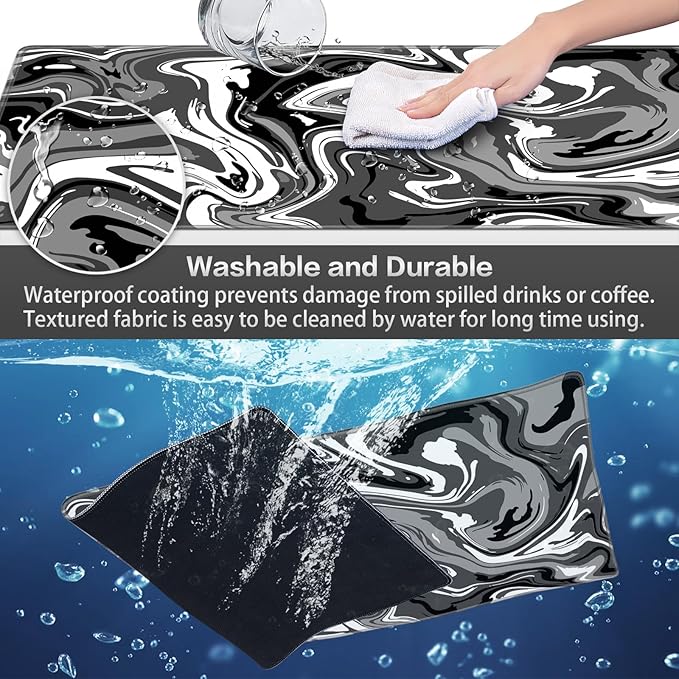 Canjoy Gaming Mouse Pad, Fluid Pattern Mouse Pad 31.5x11.8inch Large Extended Computer Mouse Mat Keyboard Full Desk Mousepad for Gaming, Office, Home