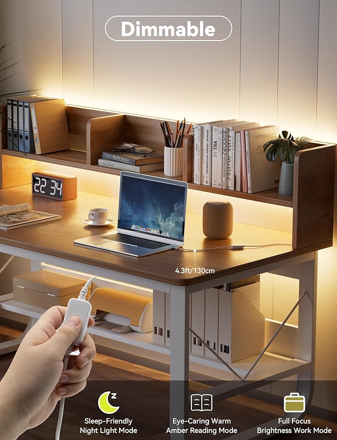 MIWISE LED Strip Lights,Super Bright 5V USB COB Tape Light 9.84ft/3m 2700K Warm White with Touch Dimmer Switch,CRI90+ Flexible Dimmable TV Backlights,for Mirrors,Under Cabinet,Home DIY Projects