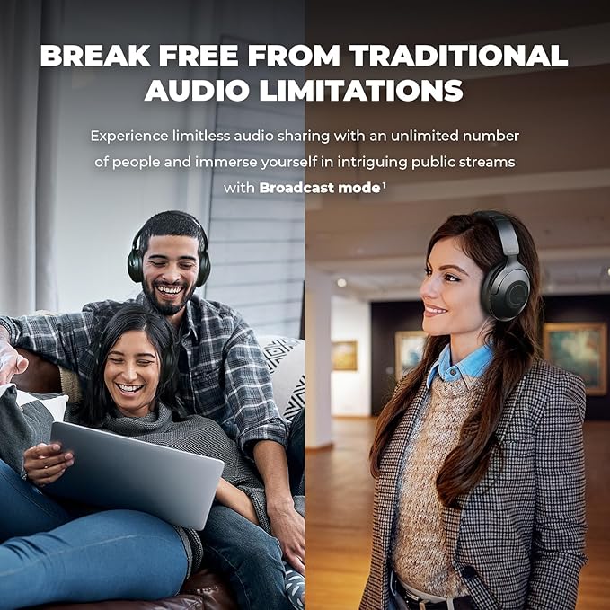 Creative Zen Hybrid Pro (Classic) Wireless Over-Ear Headphones with LE Audio, BT-L3 Wireless LE Audio Transmitter and Boom Mic, Up to 100 Hours, Hybrid Active Noise Cancellation, Ambient Mode
