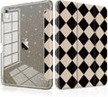 DONGKE for iPad Pro 11 inch Case – Fits M5 2025 / M4 2024, Shockproof Sparkling Glitter Acrylic Back, Pencil Holder, Trifold Stand, Auto Sleep/Wake & Touch ID Support - Argyle Pattern