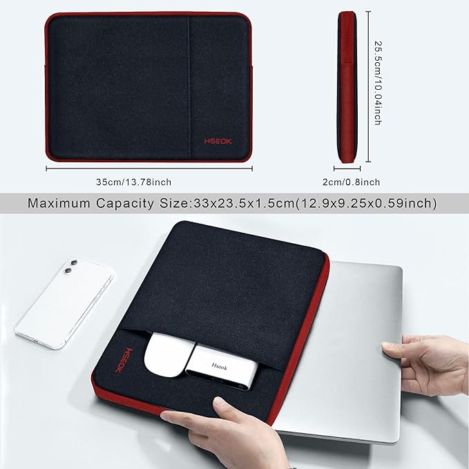 Hseok Laptop Case 13.3-14 Inch Sleeve, Water-Resistant Computer Bag Compatible with MacBook Neo/Pro 14" M5/M4/M3/M2/M1 and All 13.3" Mac Air/Pro, XPS 14 and Most Popular 13.3"-14" Notebook，B02K02