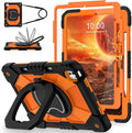 WESOROL for iPad Pro 13 Inch Case M5 2025/M4 2024 (7th Gen) with Screen Protector/Rotating Stand/Pencil Holder/Shoulder Strap,Military Grade Shockproof iPad Cases 13 Inch iPad Pro M5/M4,Black Orange