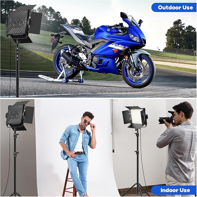 Photography Video Continuous Output Lighting Kit, 2Pack Upgraded Bi-Color LED Video Studio Lights Aluminum Alloy 2500k~8500k with Remote for Camera Photo Recording Filming Stage Shooting