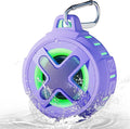 XLeader X8(2 Gen) Upgraded, Bluetooth Shower Speaker, Certified IP67 Waterproof, Small Wireless, Silicone Case, 10W Pro Sound&Deep Bass, 24Hrs Playtime, with Portable Clip, for Beach Kayak Gift Purple