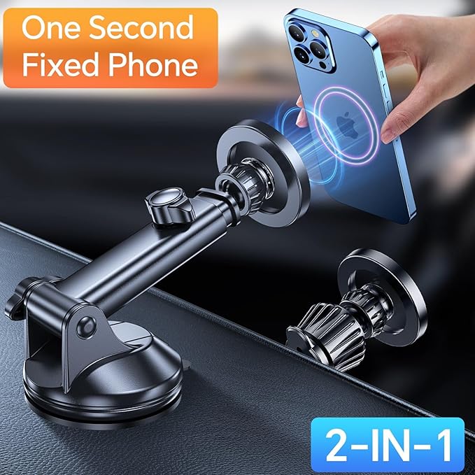 Coolpow for MagSafe Car Mount【Windshield+Vent+Dash】 Magnetic Phone Holder for Car Phone Holder Mount Cell Phone Holders for Your Car Accessories Gifts for Mothers Day Phone Holder for iPhone 17 16 15