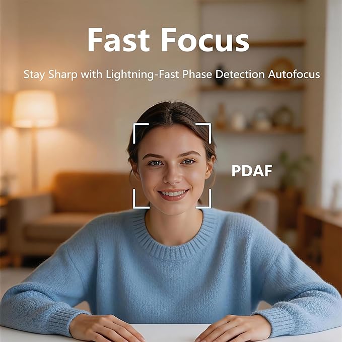 4K Webcam for PC Ultra HD Web Camera with Microphone, PDAF Autofocus,Privacy Cover,USB A & USB C Adapter, Plug & Play,Ideal for Business Meetings&Live Streaming