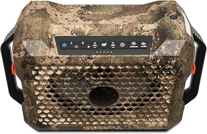 ECOXGEAR Defender: Outdoor Portable Bluetooth Speaker, 121dB Massive Sound, Waterproof and Drop Proof, with LED Party Lights, Pair up to 100, 25+ Hours Playtime (TrueTimber Strata Camo)