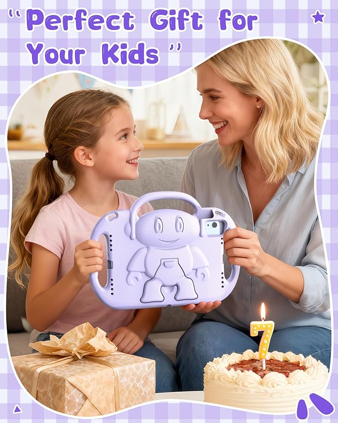 Kids Case for iPad A16 11" 2025 (11th Gen) & 10th Generation 10.9" 2022 & iPad Air 11" M3/M2 & Air 5th/4th Gen & Pro 11, Durable Shockproof Cover with Shoulder Strap Handle Stand, Light Purple
