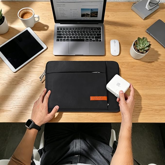 Lacdo 13 inch Laptop Sleeve Case for 13 inch MacBook Air M5 A3449 (2026), M4 A3240 2025, M3 A3113, M2 A2681, M1 A2337 | 13" MacBook Neo A18 Pro A3404 (2026) | iPad Air/Pro 13 M5 Computer Bag, Black