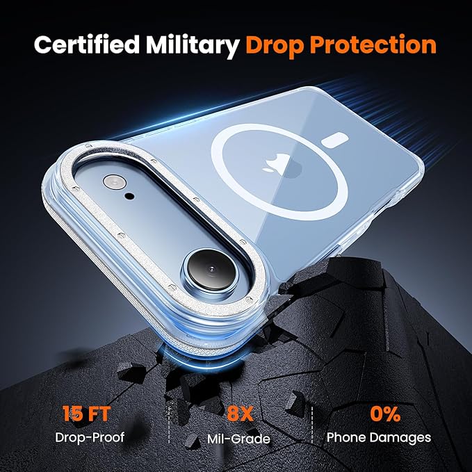 toushion 3 in 1 for iPhone Air Case Clear Bumper,Fits MagSafe, Yellowing-Resistant Acrylic Back, Shockproof Guard Corners, Military-Grade Protection for Phone Cover 6.5 inch