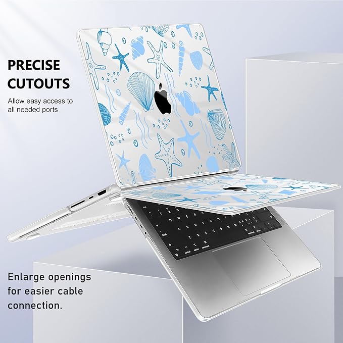 May Chen for 2026 MacBook Pro 14-inch M5 M4 M3 M2 M1 Pro/Max Chip, Release 2026 2025-2021, Model A3427 A3426 A3434 A3112 A3401 A3185, Plastic Hard Shell with Keyboard Cover, Sea Star