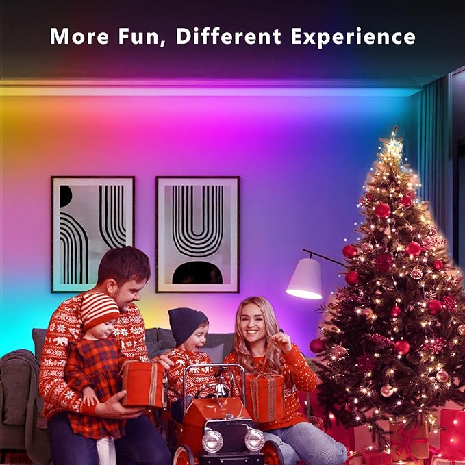 DAYBETTER Smart IC LED Strip Lights, BGRIC LED Lights for Bedroom, DIY Multiple Colors on One Line, App Control Color Changing Strip Lighting Music Sync Home Decor 16.4 ft (Pack of 2)