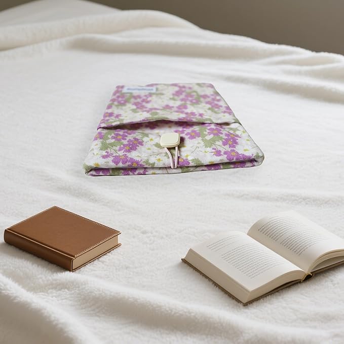 Padded eReader Sleeve Tablet Bag Pouch for eReader Paperwhite, Colorsoft,Signature Edition, Voyage,Scribe/Kobo eReader,Floral Book Protector for Paperbacks and Small Hardcovers(Purple, Small)