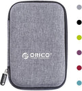 ORICO Hard Drive Case 2.5 inch External Drive Storage Carrying Bag Waterproof Shockproof with Inner Size 5.5x3.5x1.0inch for Organizing HDD and Electronic Accessories,Grey(PHD-25)