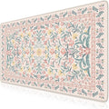 HAOCOO Desk Matt for Desktop, Cute Desktop Pad for Keyboard and Mouse,Non-Slip Pink Keyboard Mat for Computer, Floral Mouse Pad with Stitched Edge, Large Mouse Pad for Office Aesthetics