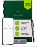 Rocketbook Core Reusable Smart Notebook, Lined Pages For School, Work and Creative Projects, Executive Size 6x8.8, Green - Premium