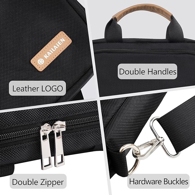 10-13 Inch Tablet Sleeve Bag, Ipad Bag for 13 In/11 in New iPad Pro M4 & 13 in Air M2 2024,iPad Pro 12.9 M2&M1,Ipad 10.9,Galaxy Tab S8+/S9+ 12.4,with Removable Shoulder Strap(Black)