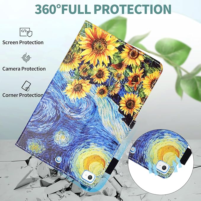 for iPad 9.7 inch Case iPad 6th/5th Generation Case 2018 2017, PU Leather Folio Stand Cute Protective Cover for iPad 9.7 inch/Pro 9.7/Air 2/Air 1, Auto Sleep/Wake, Starry Night