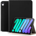 Case for iPad mini 7 (A17 Pro) 2024, iPad mini 6th Generation 2021, Leather Protective Shockproof Smart Cover Adjustable Stand - Auto Wake/Sleep and Multiple View Angles, Black