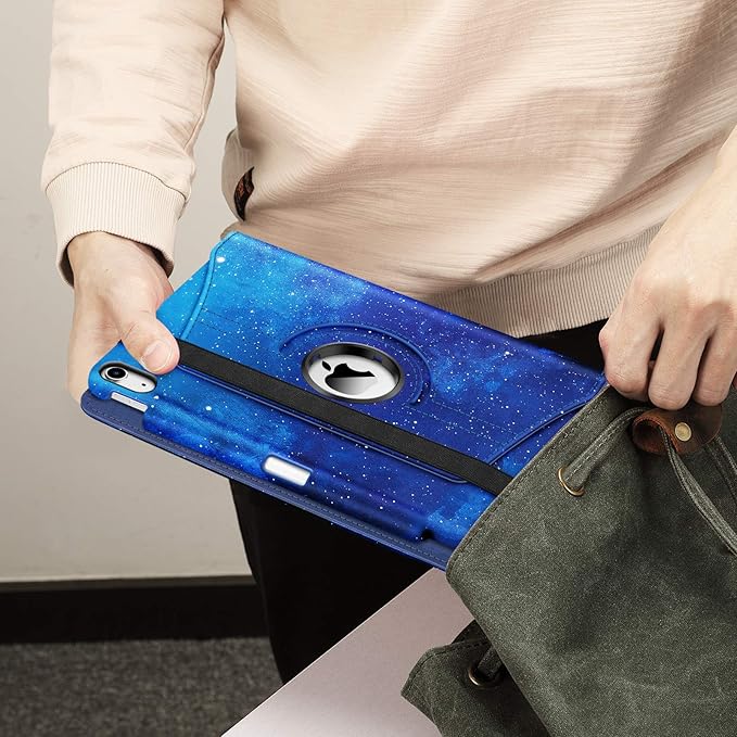 Fintie Rotating Case for iPad Air 11-inch M4/M3/M2 (2026/2025/2024), iPad Air 5th (2022) / 4th Generation 10.9 Inch - 360 Degree Rotating Protective Stand Cover with Pencil Holder, Starry Sky