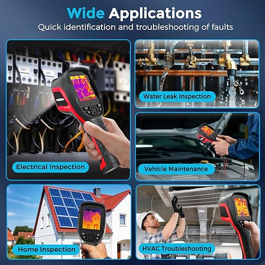 Handheld Thermal Imaging Camera with 2MP Visual Camera, 512x384 Super Resolution, NeoTamarix Thermal Camera 256x192 IR Resolution with 32GB SD Card, Video Recording & PC 2D/3D Analysis Supported