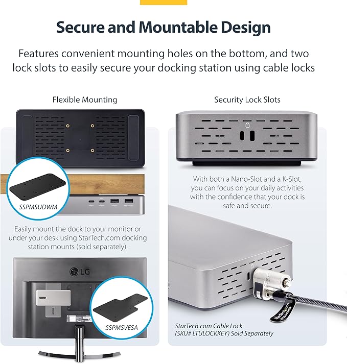 StarTech.com USB-C Docking Station (10-in-1, USB4), Up to 100W Charging for Laptop, 40Gbps Data Transfer, 2.5Gb Ethernet, Single 8K, Dual 4K Display, 6X USB (Not MacOS Compatible)
