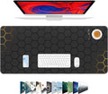 Galdas Mouse Pad for Gaming,XXL XL Large Mouse Mat Long Extended Mousepad Desk Mat Non-Slip Rubber Mice Pads Stitched Edges Thin (31.5 x 11.8 x 0.12 Inches) Grid