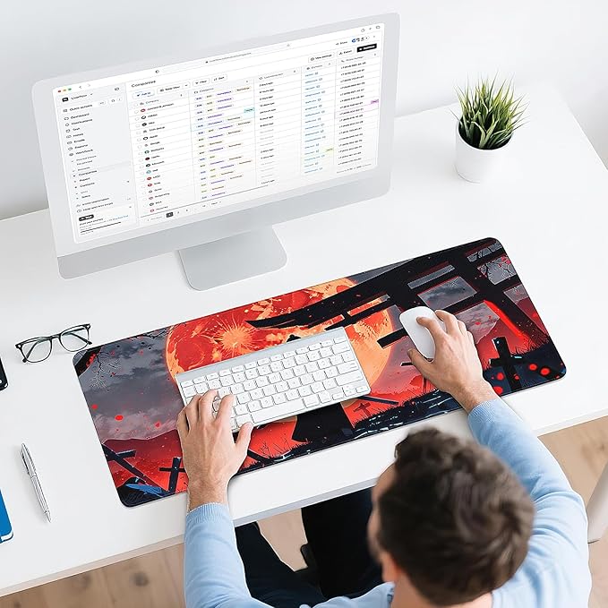 Gaming Mouse Pad - (31.5"×11.8") Japanese Samurai Large Mouse Pads for Desk - Desk Mat for Keyboard and Mouse with Non-Slip Base, Desks Pad Matfor Game/Office & Home