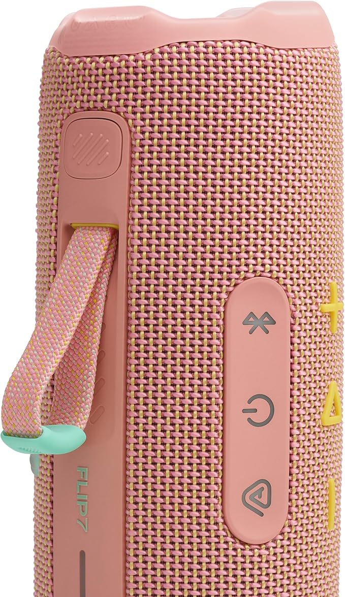 JBL Flip 7 - Portable Waterproof and Drop-Proof Speaker, Bold JBL Pro Sound with AI Sound Boost, 16Hrs of Playtime, and PushLock System with Interchangeable Accessories (Pink)